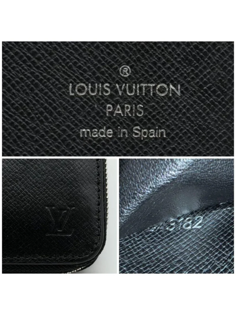 Louis Vuitton Zippy Wallet Vertical Taiga Black Round